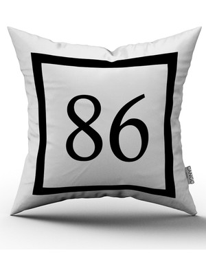 Cango Home Siyah Beyaz Rakamlı Dijital Baskı Kırlent Kılıfı 86