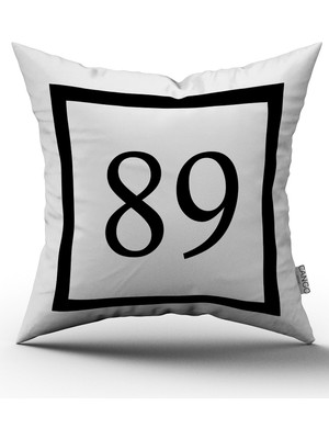 Cango Home Siyah Beyaz Rakamlı Dijital Baskı Kırlent Kılıfı 89