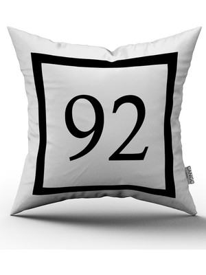 Cango Home Siyah Beyaz Rakamlı Dijital Baskı Kırlent Kılıfı 92