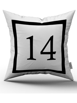 Cango Home Siyah Beyaz Rakamlı Dijital Baskı Kırlent Kılıfı 14