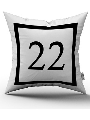 Cango Home Siyah Beyaz Rakamlı Dijital Baskı Kırlent Kılıfı 22