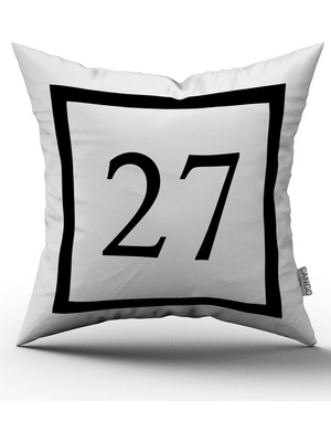 Cango Home Siyah Beyaz Rakamlı Dijital Baskı Kırlent Kılıfı 27