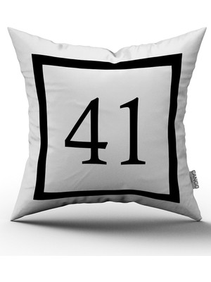 Cango Home Siyah Beyaz Rakamlı Dijital Baskı Kırlent Kılıfı 41