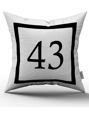 Cango Home Siyah Beyaz Rakamlı Dijital Baskı Kırlent Kılıfı 43