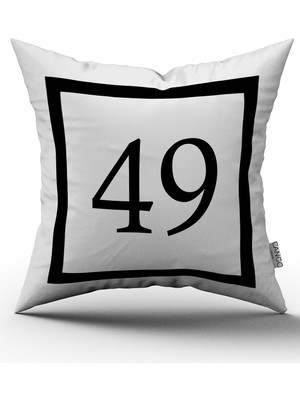 Cango Home Siyah Beyaz Rakamlı Dijital Baskı Kırlent Kılıfı 49