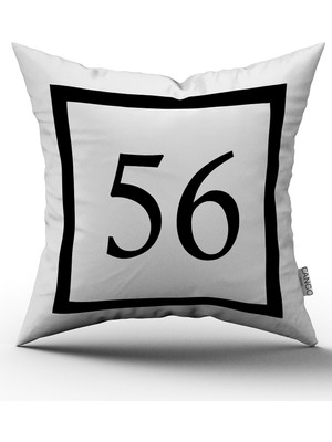 Cango Home Siyah Beyaz Rakamlı Dijital Baskı Kırlent Kılıfı 56