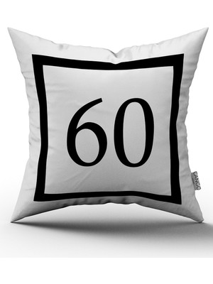 Cango Home Siyah Beyaz Rakamlı Dijital Baskı Kırlent Kılıfı 60