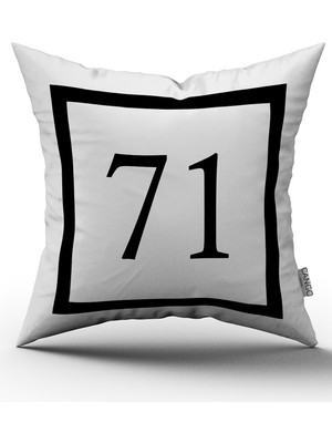 Cango Home Siyah Beyaz Rakamlı Dijital Baskı Kırlent Kılıfı 71