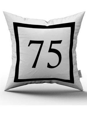 Cango Home Siyah Beyaz Rakamlı Dijital Baskı Kırlent Kılıfı 75