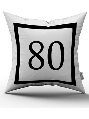 Cango Home Siyah Beyaz Rakamlı Dijital Baskı Kırlent Kılıfı 80