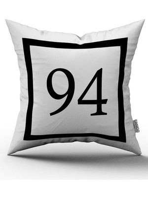 Cango Home Siyah Beyaz Rakamlı Dijital Baskı Kırlent Kılıfı 94