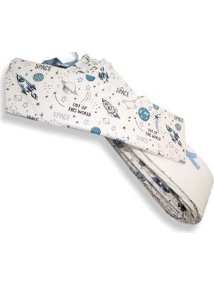 Bebek Çocuk Beşik Kenar Koruma 80X130 Beşik Için (4 Parça) Bariyer Bumper Uzay Desen