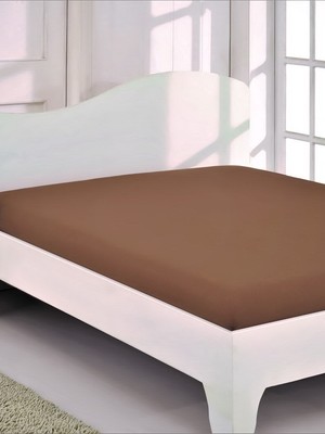 Mertim Çift Kişilik Lastikli Penye Çarşaf Kahverengi 160x200