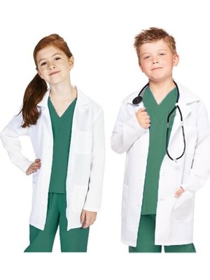Arslan İş Elbiseleri Beyaz Kız-Erkek Çocuk Doktor, Laboratuvar Önlüğü