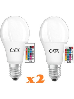 Cata 2li Set 9W Uzaktan Kumandalı Renk Değiştiren Rgb LED Ampül