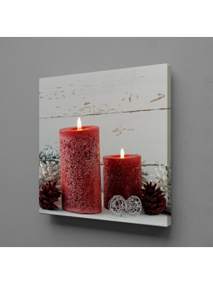 Technopa Ikili Beyaz ve Kırmızı Mum 30 x 30 cm