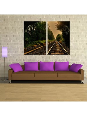 Technopa Tren Rayları Kanvas Tablo 110 x 100 cm