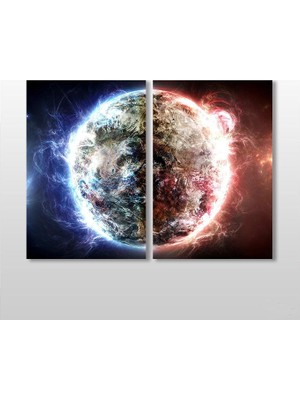 Technopa Dünya Işık Süzmesi Kanvas Tablo 50 x 40 cm