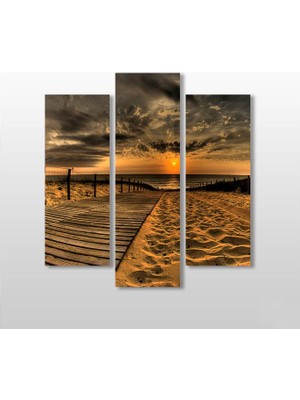 Technopa Akşamüstü Sahil   Kanvas Tablo 147 x 160 cm