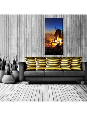 Technopa Sahil ve Ateş Kanvas Tablo 140 x 210 cm