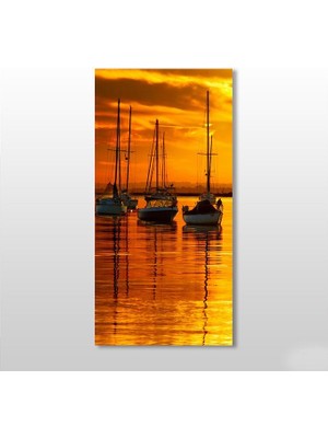 Technopa Gün Batımı Sandal Kanvas Tablo 20 x 30 cm