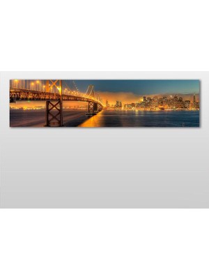 Technopa Gold Köprü Kanvas Tablo 180 x 60 cm