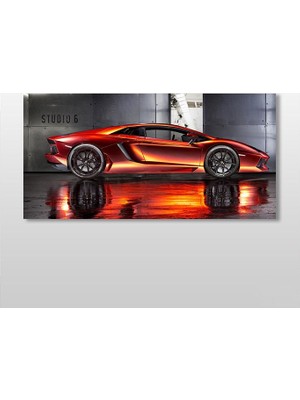 Technopa Lamborghini Kırmızı  Kanvas Tablo 180 x 90 cm