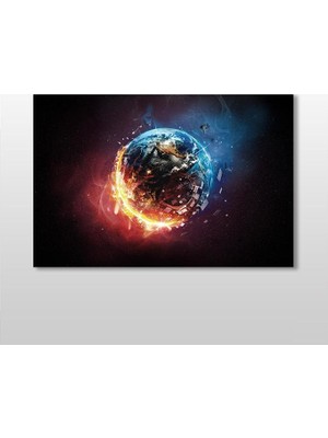 Technopa Dünya Ateş ve Su Kanvas Tablo 45 x 30 cm