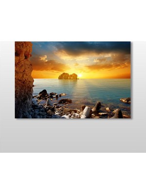 Technopa Gün Batımı Koy Kanvas Tablo 120 x 80 cm