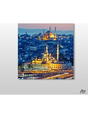 Technopa Sepya Süleymaniye Camii Kanvas Tablo 140 x 140 cm