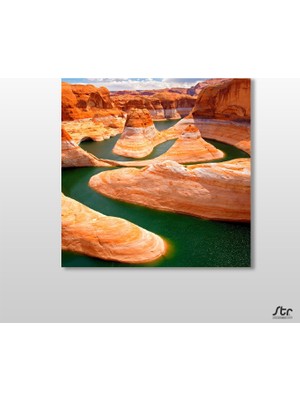 Technopa Kayalar ve Nehir Kanvas Tablo 40 x 40 cm