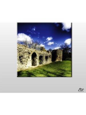 Technopa Mavi ve Yeşil Kanvas Tablo 30 x 30 cm