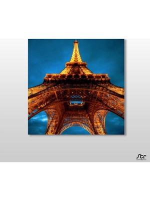 Technopa Eyfel Kulesi Gece  Kanvas Tablo 60 x 60 cm