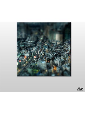 Technopa Minyatür Şehir Kanvas Tablo 130 x 130 cm