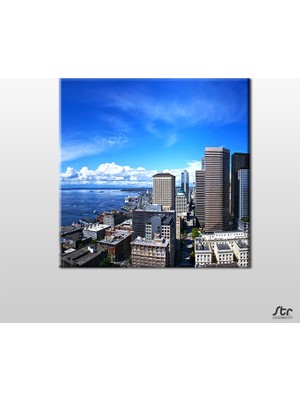Technopa Metropol ve Kıyı Şeridi Kanvas Tablo 25 x 25 cm