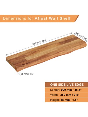 INTERBUILD REAL WOOD Interbuild Yüzer Raf Duvara Monte Yatak Odası Oturma Odası Banyo Mutfak Ofis Dekor Raf