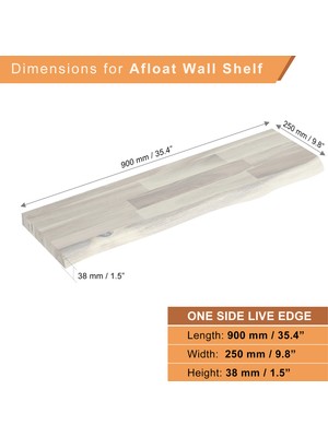 INTERBUILD REAL WOOD Interbuild Yüzer Raf Duvara Monte Yatak Odası Oturma Odası Banyo Mutfak Ofis Dekor Raf