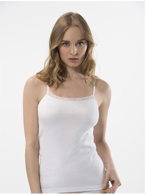 Türen 292 Dantelli Ip Askılı Kaşkorse Ikili Paket-Beyaz