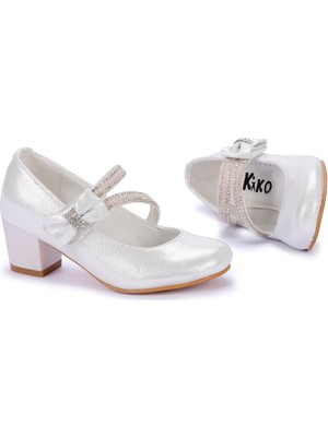 Kiko 750 Vakko Günlük Kız Çocuk 4 cm Topuk Babet Ayakkabı Sedef