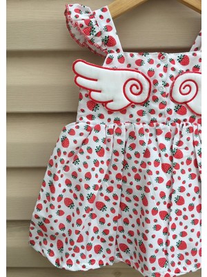Bebedonat Çilek Desenli Kız Elbise