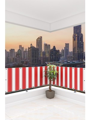 AL-CA Home Balkon Demir Perdesi, 320 x 65 Kırmızı