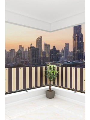 AL-CA Home Balkon Demir Perdesi, 540 x 55 Kahverengi