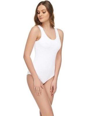 Tutku Elit Beyaz 3 Lü Paket Kadın Kalın Askılı Modal Likralı Çıtçıtlı Body Zıbın 2005