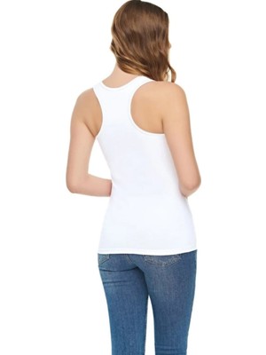 Tutku Elit Beyaz 3 Lü Paket  Kadın Modal Likralı Pamuklu Askılı Sporcu Atlet Tekli Ambalaj 2003