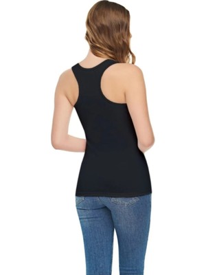 Tutku Elit Siyah 3 Lü Paket  Kadın Modal Likralı Pamuklu Askılı Sporcu Atlet Tekli Ambalaj 2003