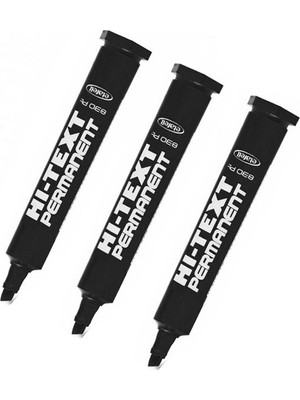 Hi-Text Permanent Marker Kesik Uçlu Siyah 3'lü