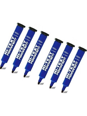 Hi-Text Permanent Marker Yuvarlak Uçlu Mavi 6 Adet