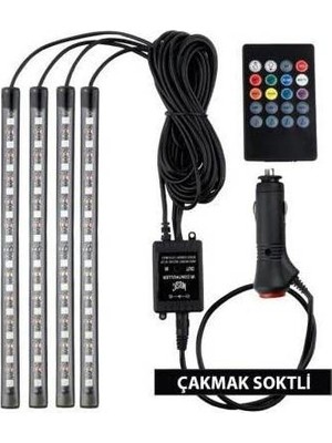 Araç Içi LED Ayak Altı LED Kumandalı Müzik Duyarlı