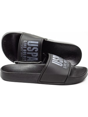 U.S. Polo Assn. 101018674 Gusty Siyah Erkek Terlik PU Malzeme ile Günlük Kullanım için Rahat