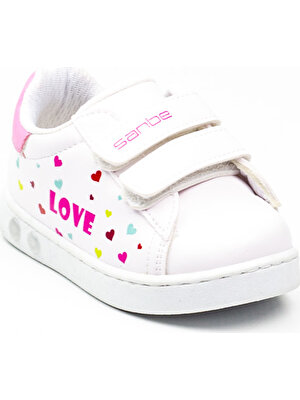 Sanbe 128 T 5404 Beyaz Kız Bebek Spor Ayakkabı